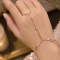 Rose gold polish butterfly hand bracelet