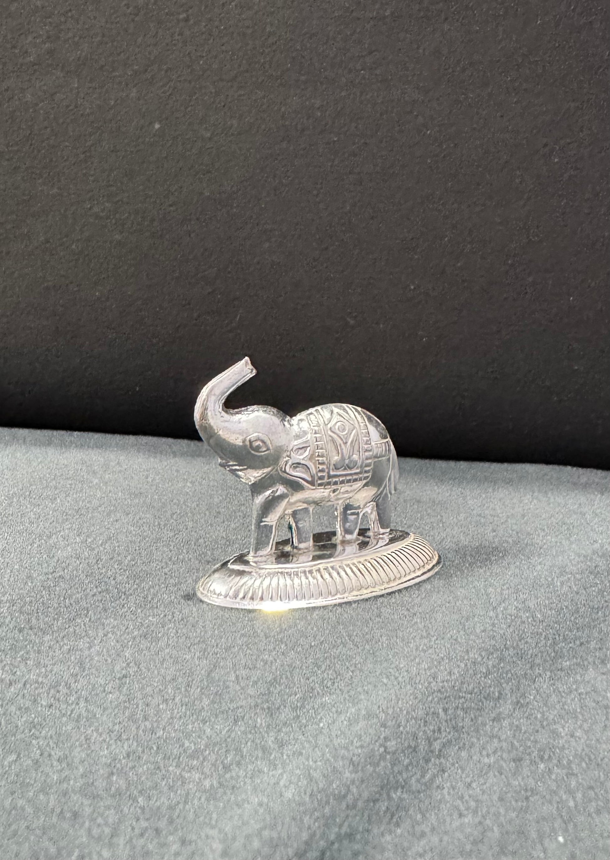 traditional pure silver elephant idol for pooja rituals
