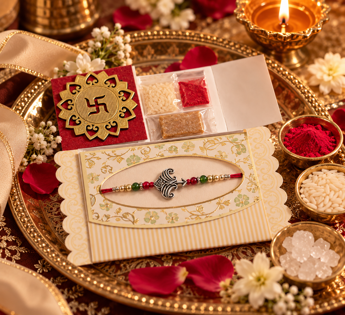 92.5 sterling silver anchor rakhi with cotton thread for brother