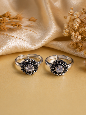 925 sterling silver antique finish toe rings for women