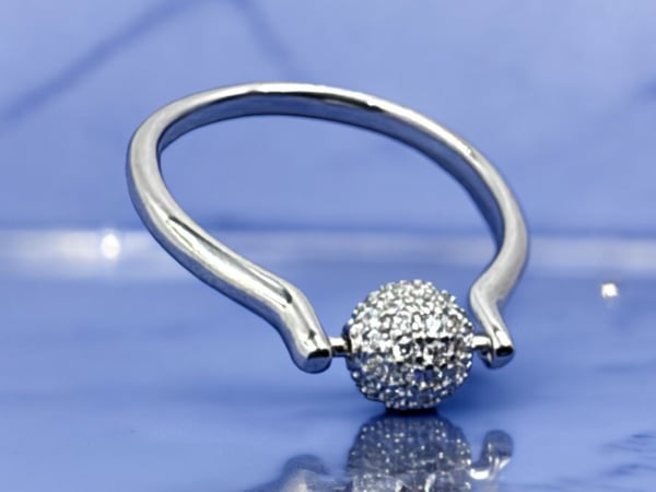 Elegant Ring ball on top for looking different in 92.5 HM Silver