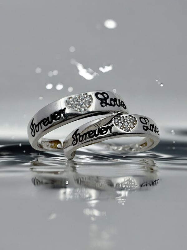 Beautifully designed silver couple rings for your loved once in 925 Silver