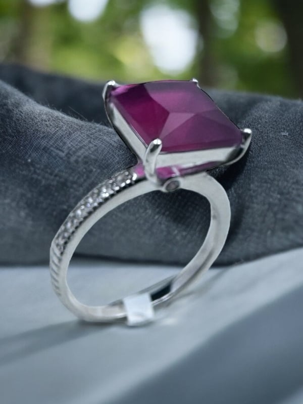 Beautifully designed in three layers rose color 925 silver ring for women