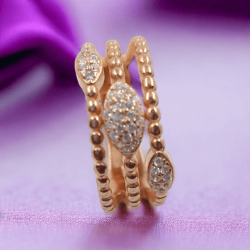 925 Silver Beautifully designed in three layers rose gold ring for women