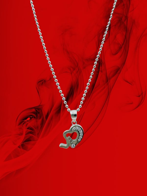 Heart Shaped Pendant (only Pendent) with sarvoski in 925 Sterling