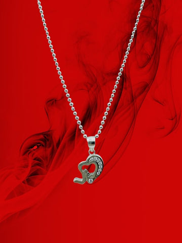 Heart Shaped Pendant (only Pendent) with sarvoski in 925 Sterling