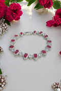 Beautifull semi-precious ruby bracelet with sarvoski in 92.5 HM silver