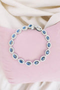 Soothing Blue sapphire (semi-precious) Stone 925 Silver Bracelet