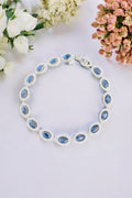 Soothing Blue sapphire (semi-precious) Stone 925 Silver Bracelet