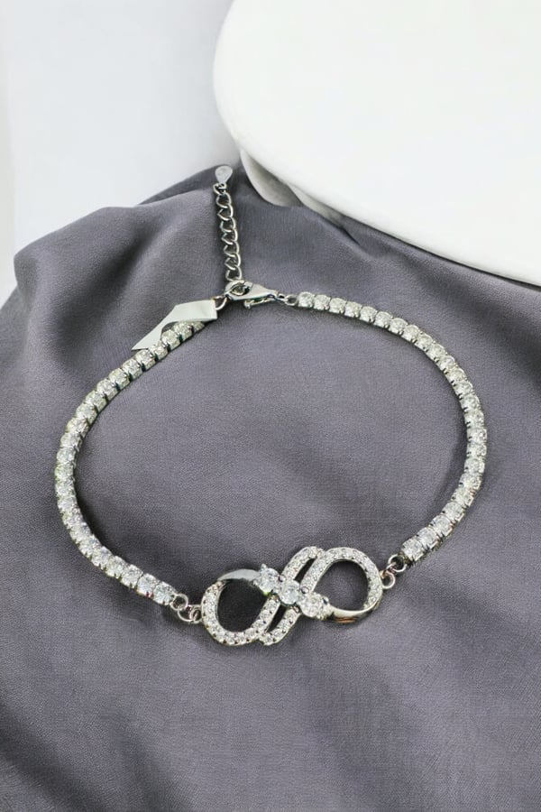 Infinity with beautiful stones 925 Silver Bracelets