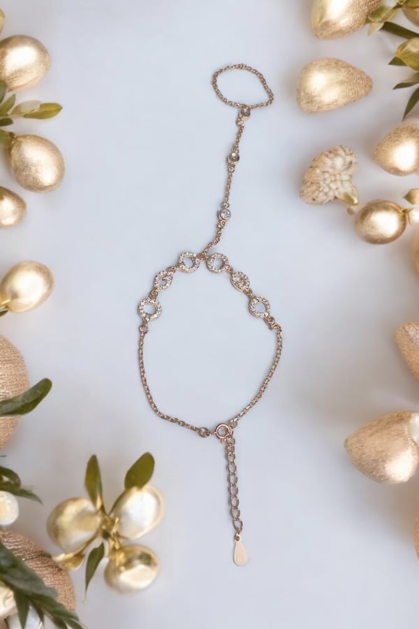 Rose Gold Classic Finger chain 925 Silver Bracelets
