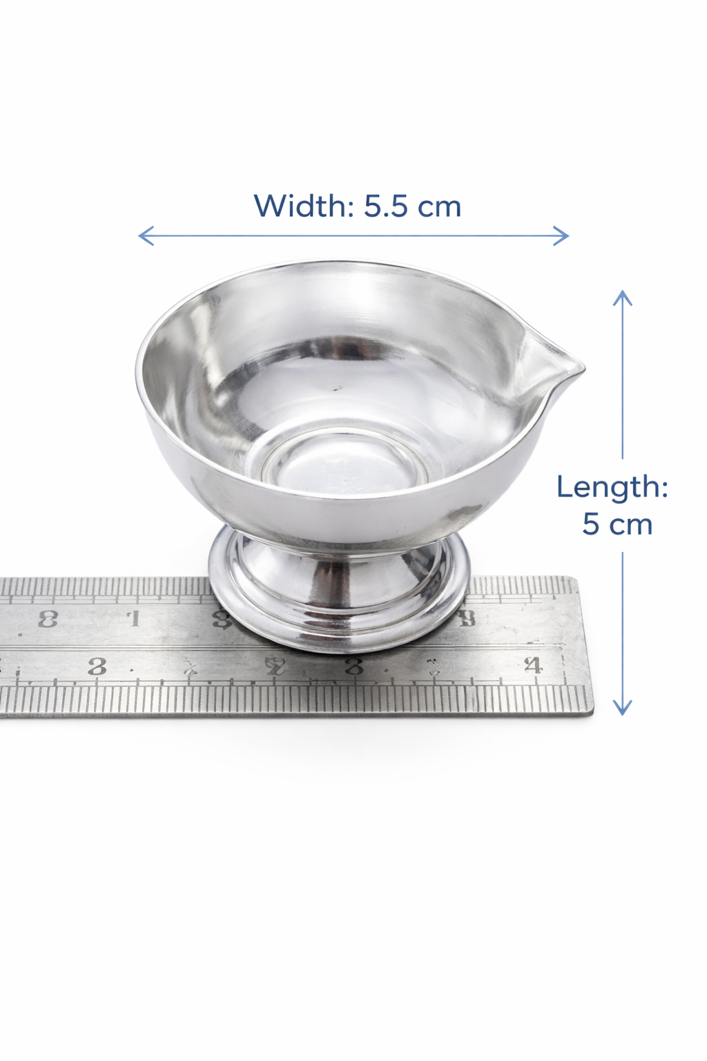 silver diya for temple pooja with elegant traditional design