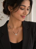 Trendy Silver Mangalsutra with Zircon Stones