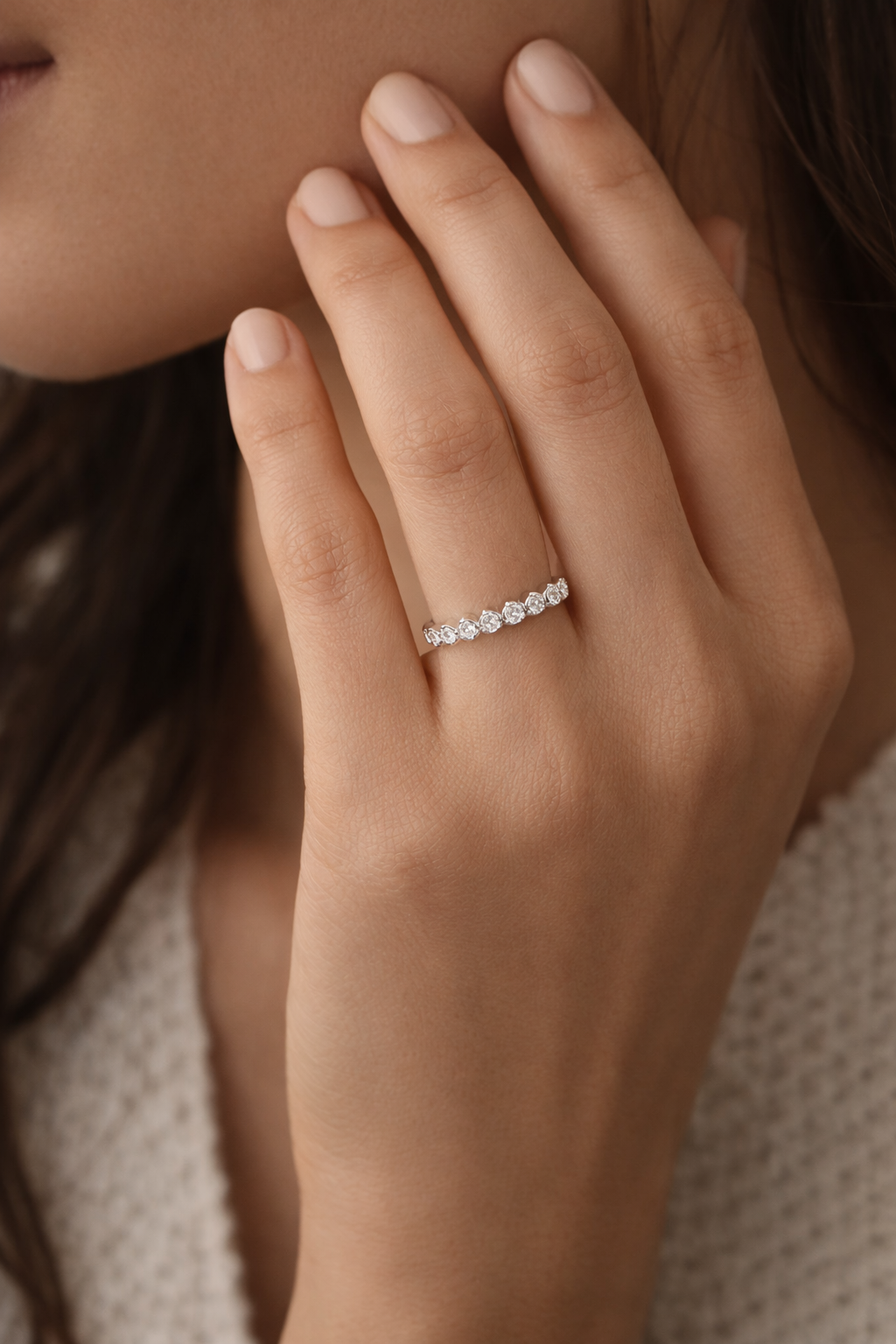 Minimalist silver ring women jewelry
